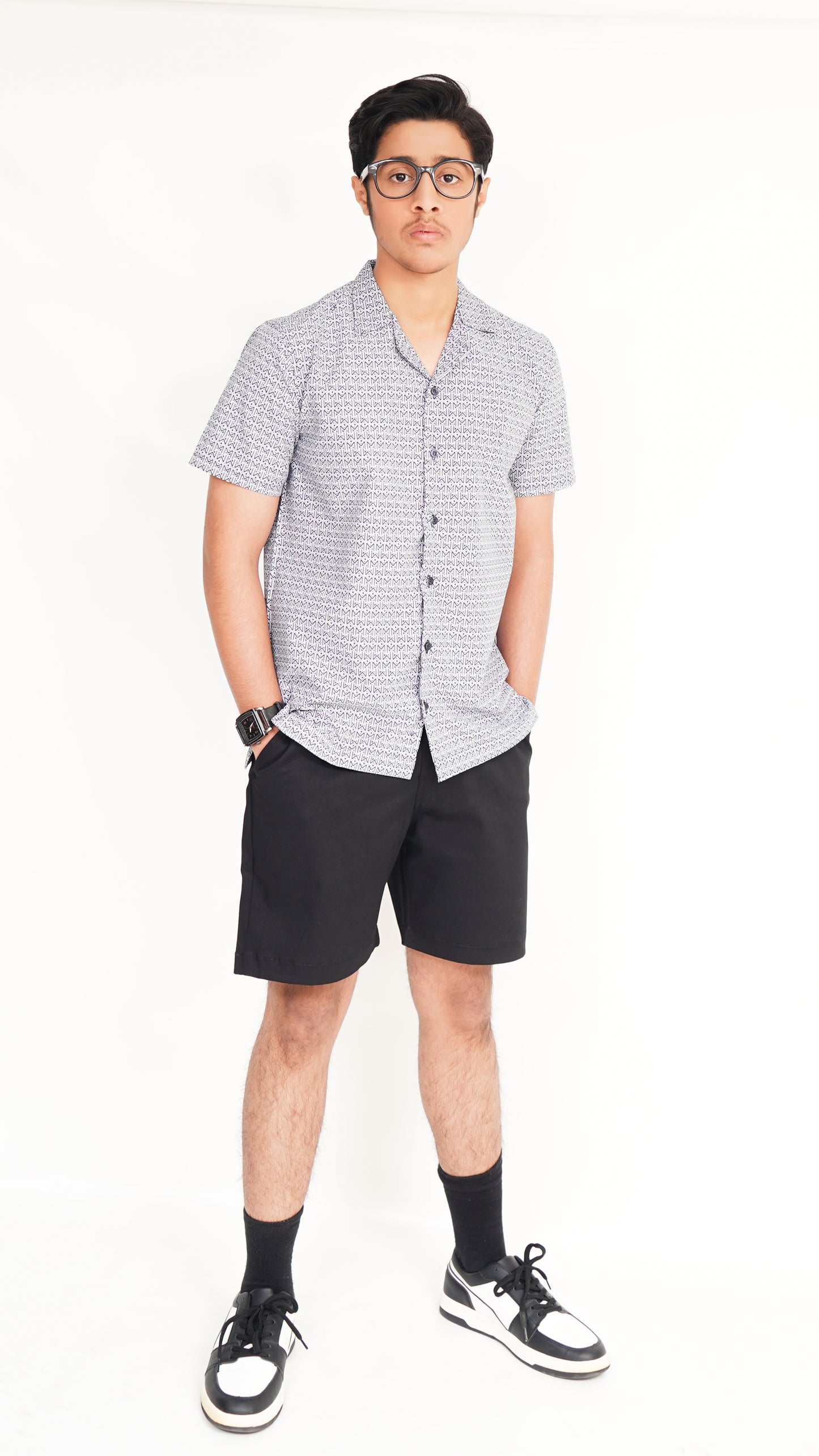 GRAY LINNING SHIRT AND BLACK TWIL NEEKER KID'S PAIR