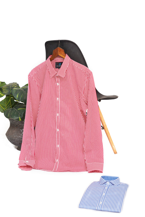 RED AND WHITE LINNING SHIRT FOR KIDS