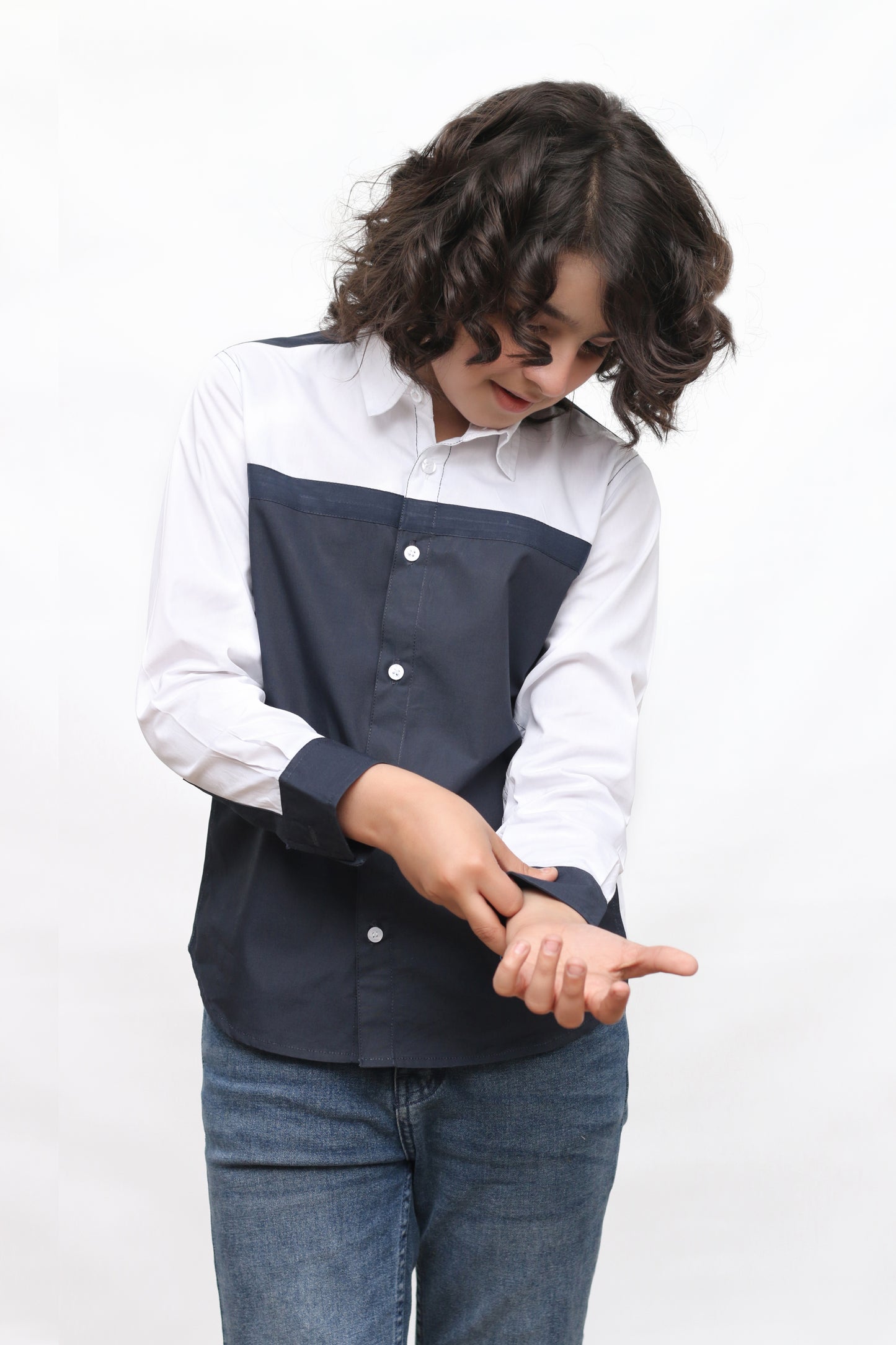 KID'S BLUE WHITE CASUAL SHIRT