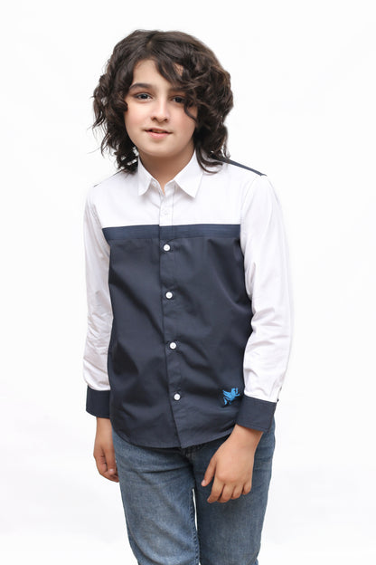 KID'S BLUE WHITE CASUAL SHIRT