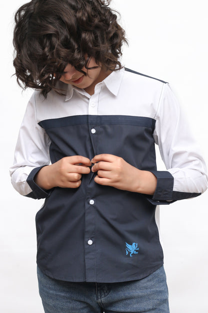 KID'S BLUE WHITE CASUAL SHIRT