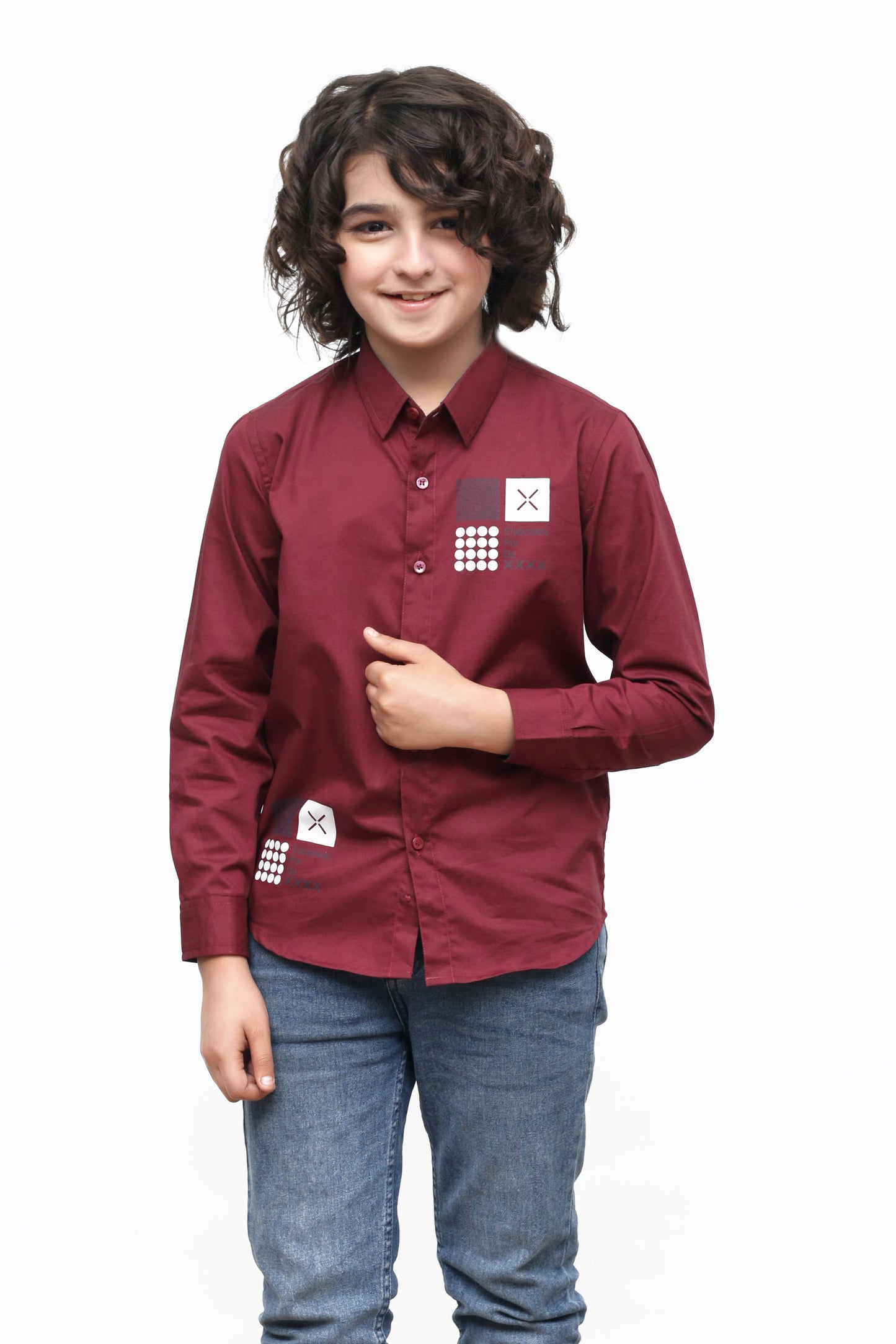 KID'S RED CASUAL SHIRT