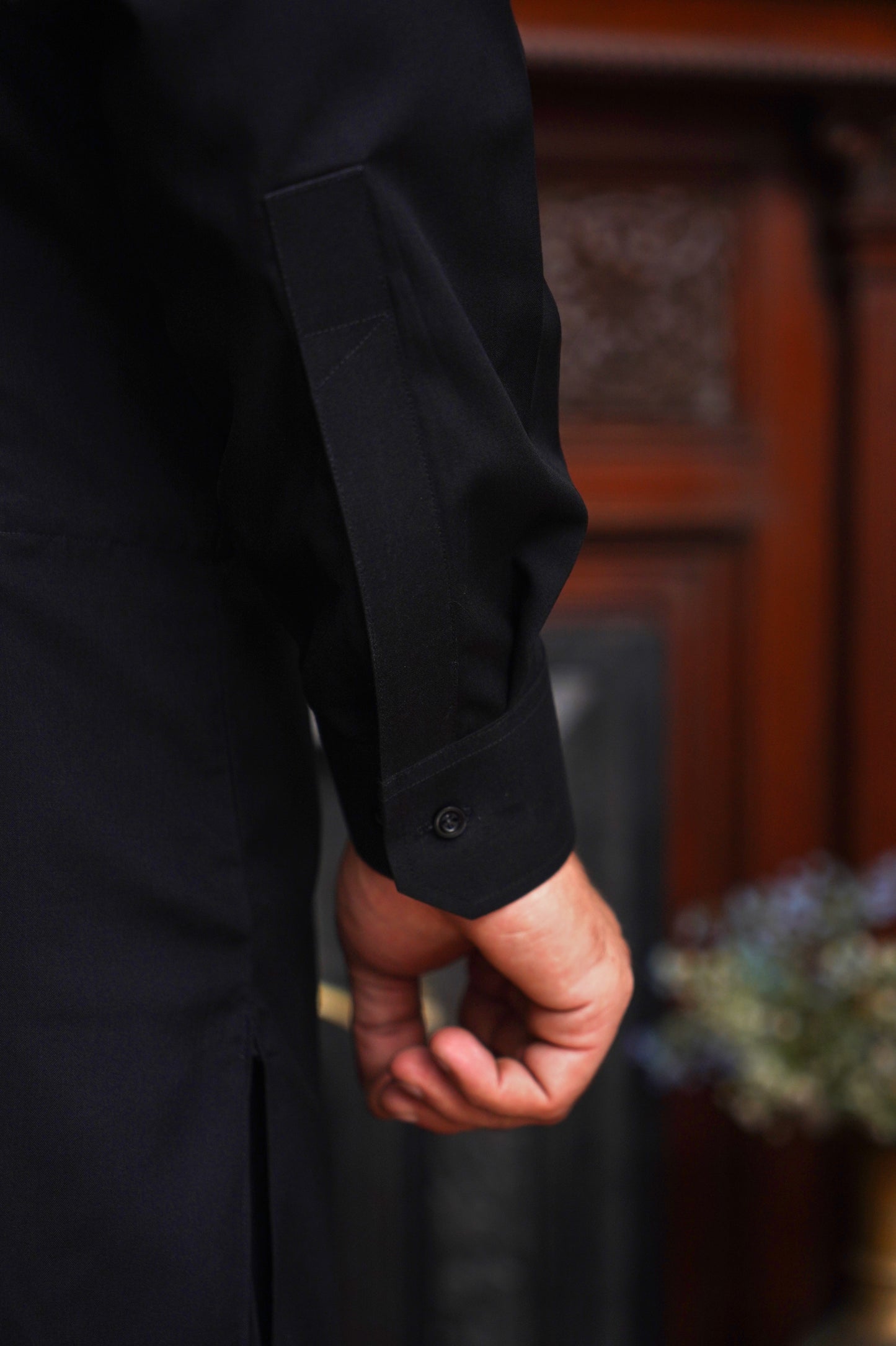 JET BLACK WASH & WEAR MEN'S SHALWAR KAMEEZ