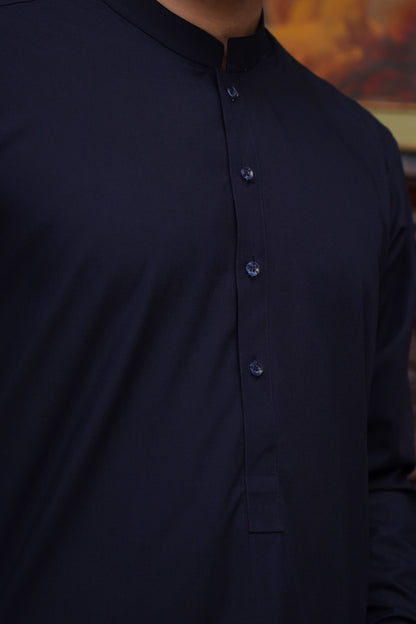 NAVY BLUE WASH & WEAR MEN'S SHALWAR KAMEEZ