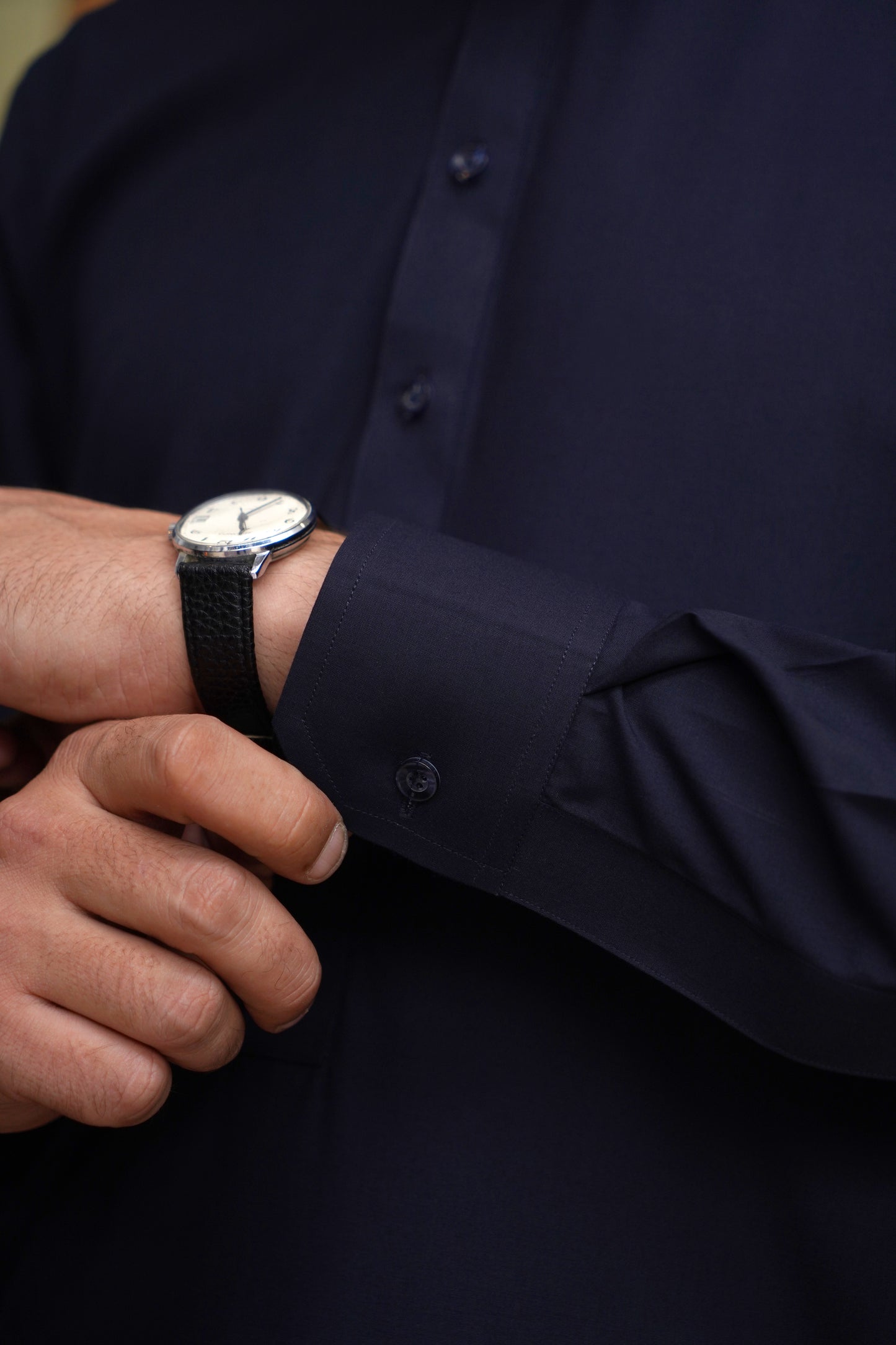 NAVY BLUE WASH & WEAR MEN'S SHALWAR KAMEEZ