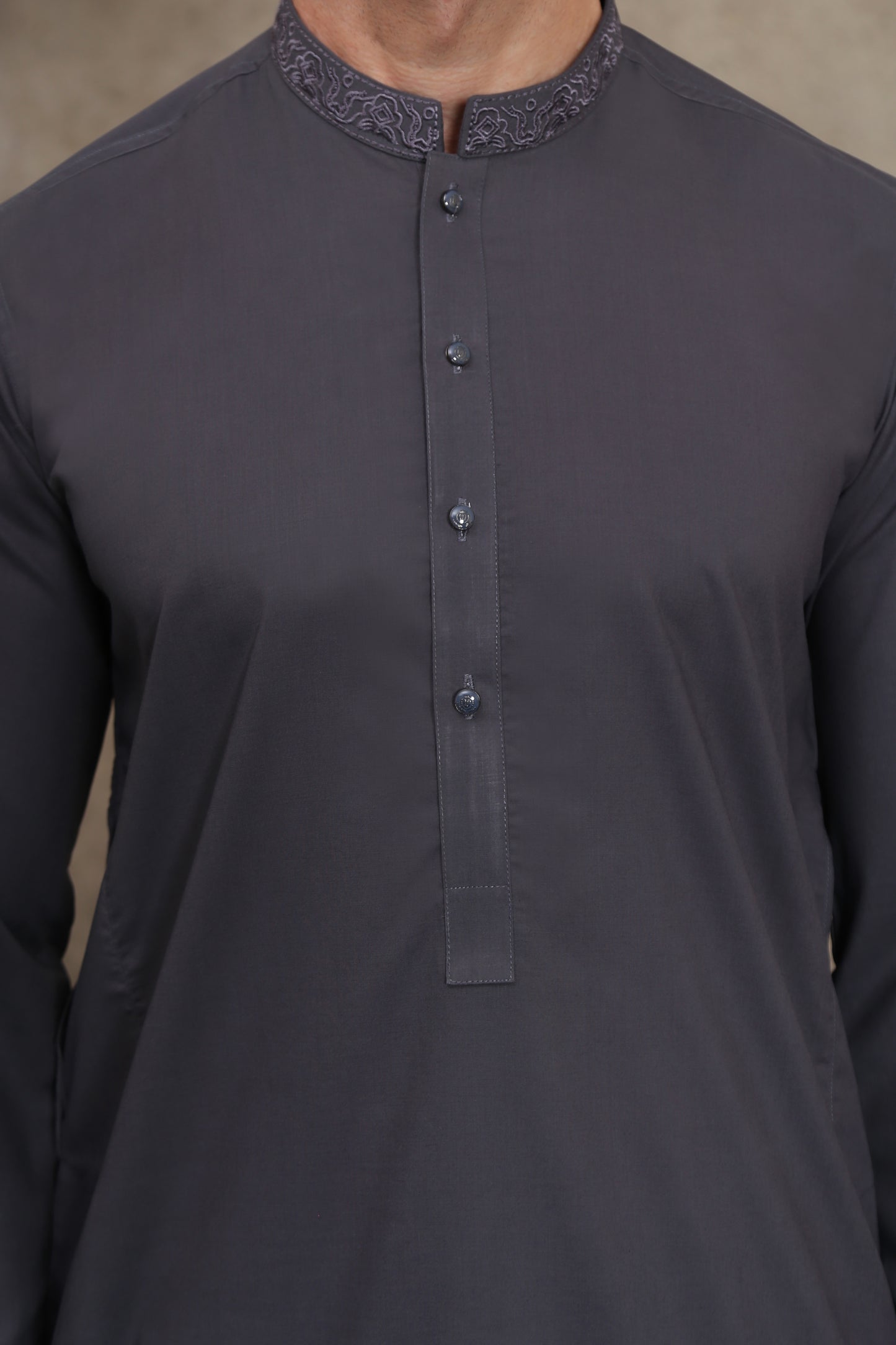 GREY MEN'S WASH & WEAR KURTA