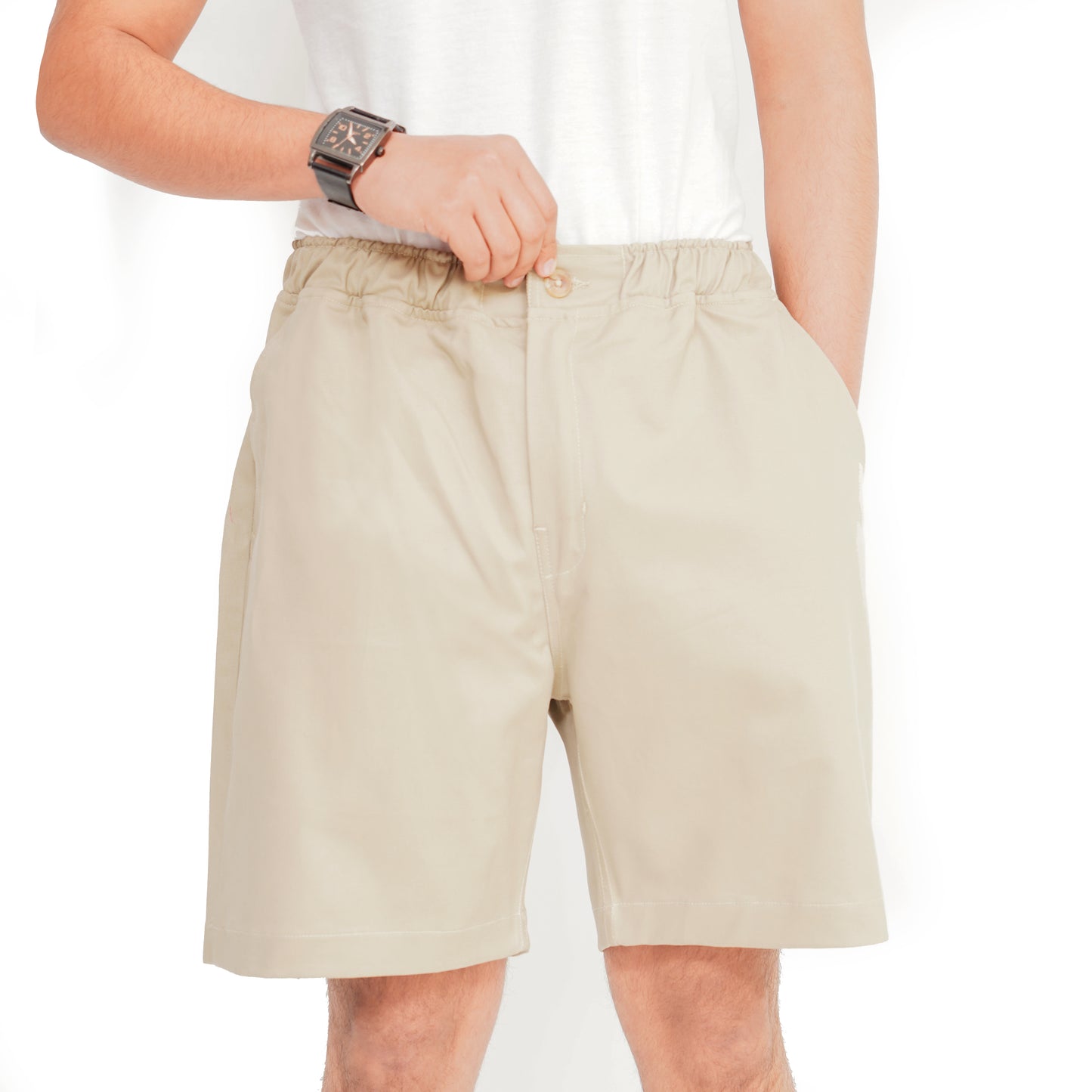 MEN'S RED PRINT SAFARI SHIRT AND CAMAL COLOR NEEKER