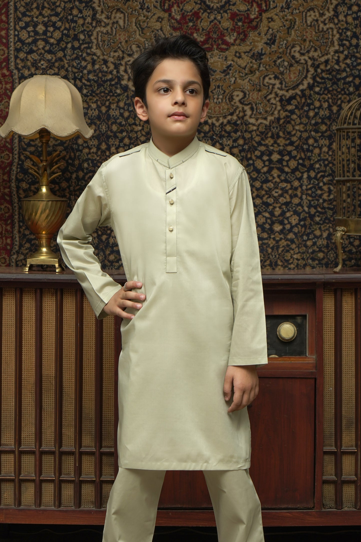 GREENISH KID'S COTTON SHALWAR KAMEEZ