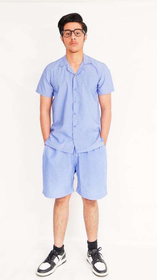 MEN'S SKY BLUE COLOR SAFARI SHIRT AND NEEKER