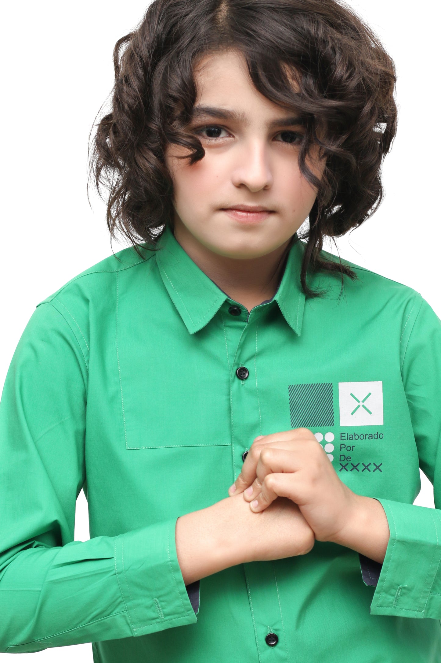 KID'S  LIGHT GREEN CASUAL SHIRT