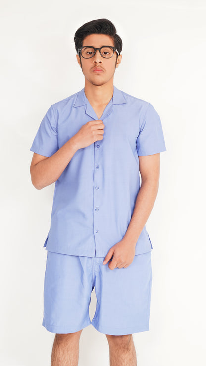 MEN'S SKY BLUE COLOR SAFARI SHIRT AND NEEKER