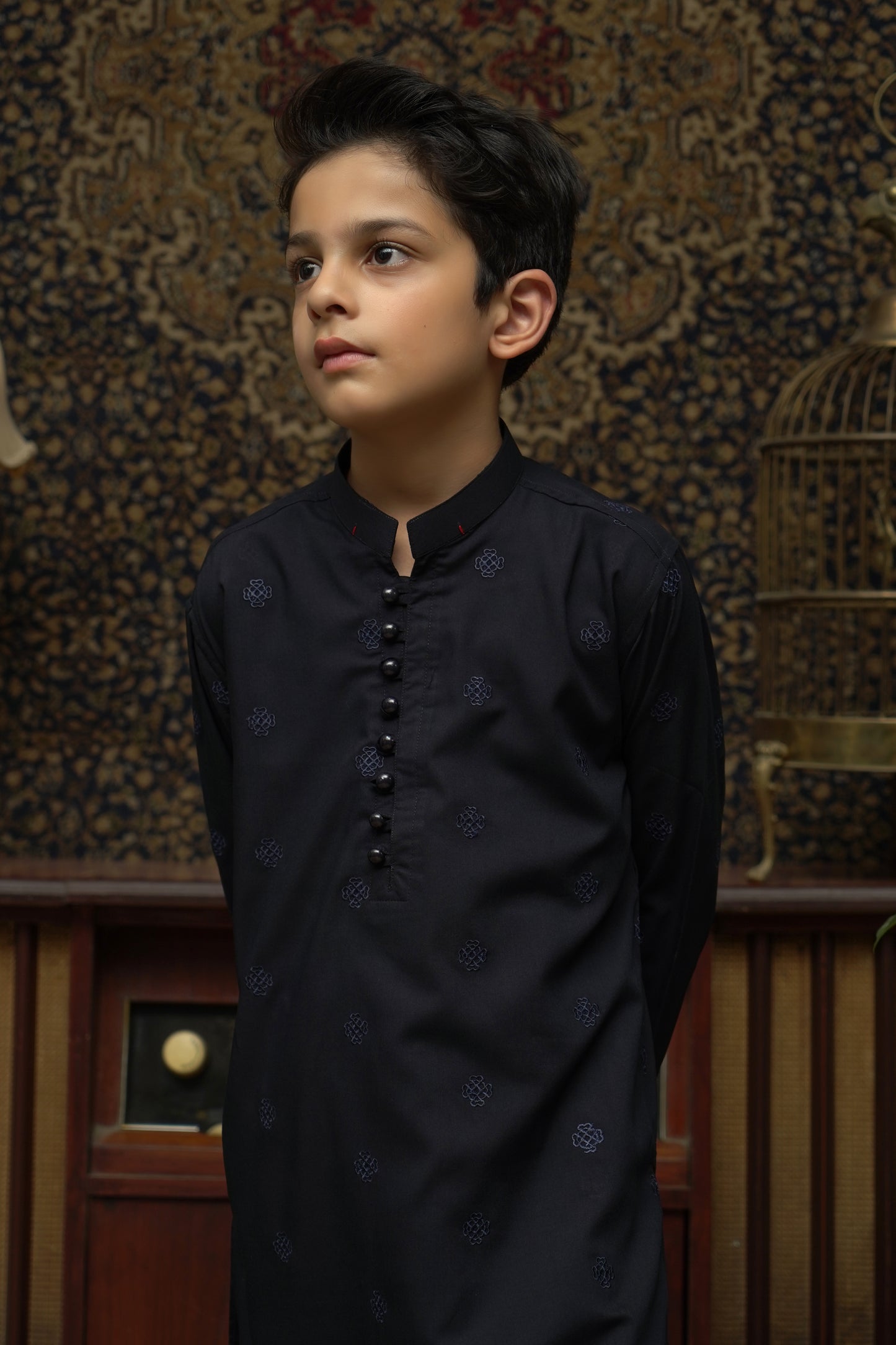 BLUE EMBROIDED WASH & WEAR KID'S SHALWAR KAMEEZ