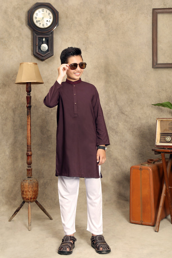 MAROON KINDER WASCH- UND TRAGE-KURTA