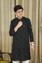 BLACK EMBROIDED CHICKEN KID'S  KURTA