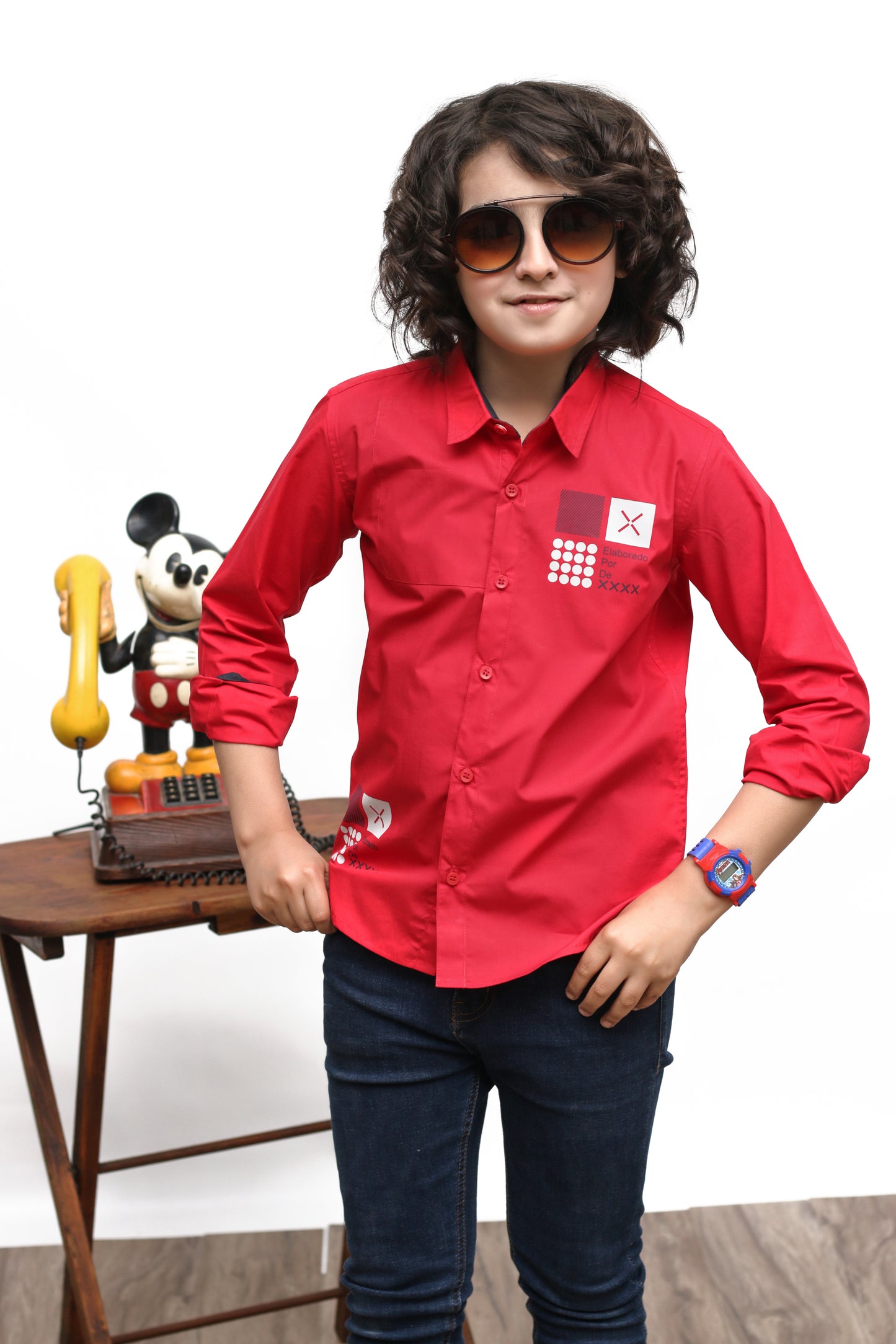 KID'S DARK PINK CASUAL SHIRT