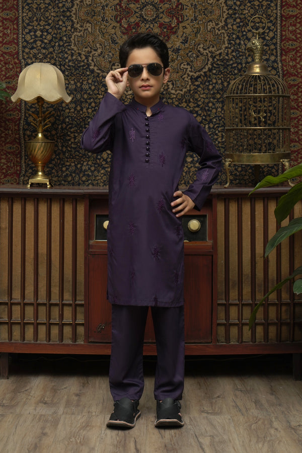 PURPLE CHICKEN KID'S WASH & WEAR KURTA SET