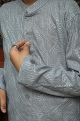 GRAY CHICKEN KID'S COTTON KURTA SET