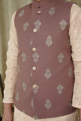 RED EMBROIDERY KID'S WAIST COAT