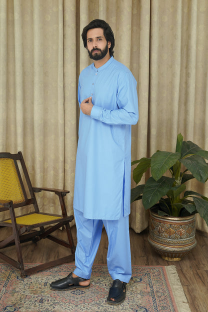 SKY BLUE MEN'S SHALWAR KAMEEZ