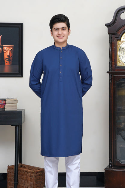 FEROZI BLUE KID'S WASH & WEAR KURTA