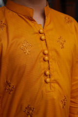 MUSTARD EMBROIDED KID'S KURTA