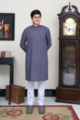 GREY KID'S WASH & WEAR KURTA