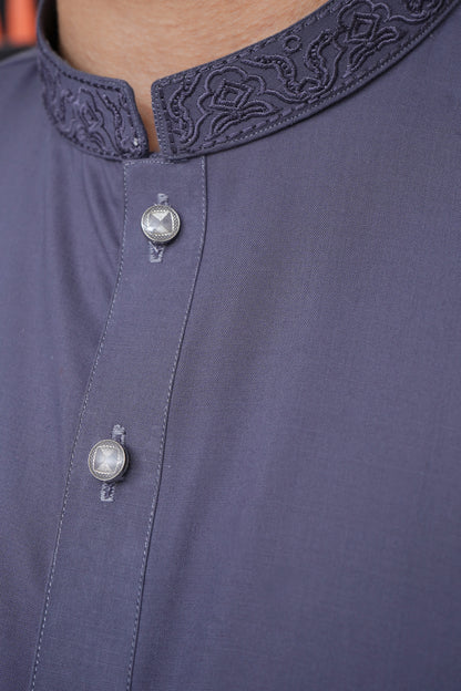 GREY KID'S WASH & WEAR KURTA