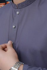 GREY KID'S WASH & WEAR KURTA