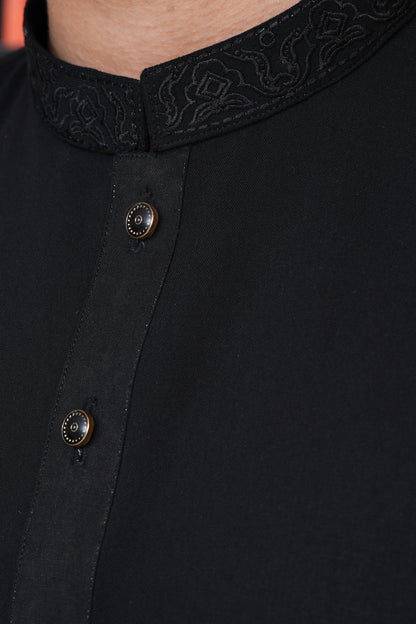 JET BLACK KID'S WASH & WEAR KURTA