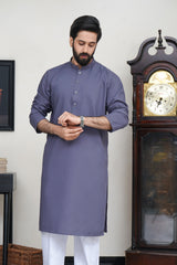 GREY MEN'S WASH & WEAR KURTA