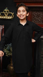 JET BLACK COLLAR WASHING WEAR KID'S SHALWAR KAMEEZ