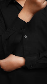 JET BLACK COLLAR WASHING WEAR KID'S SHALWAR KAMEEZ