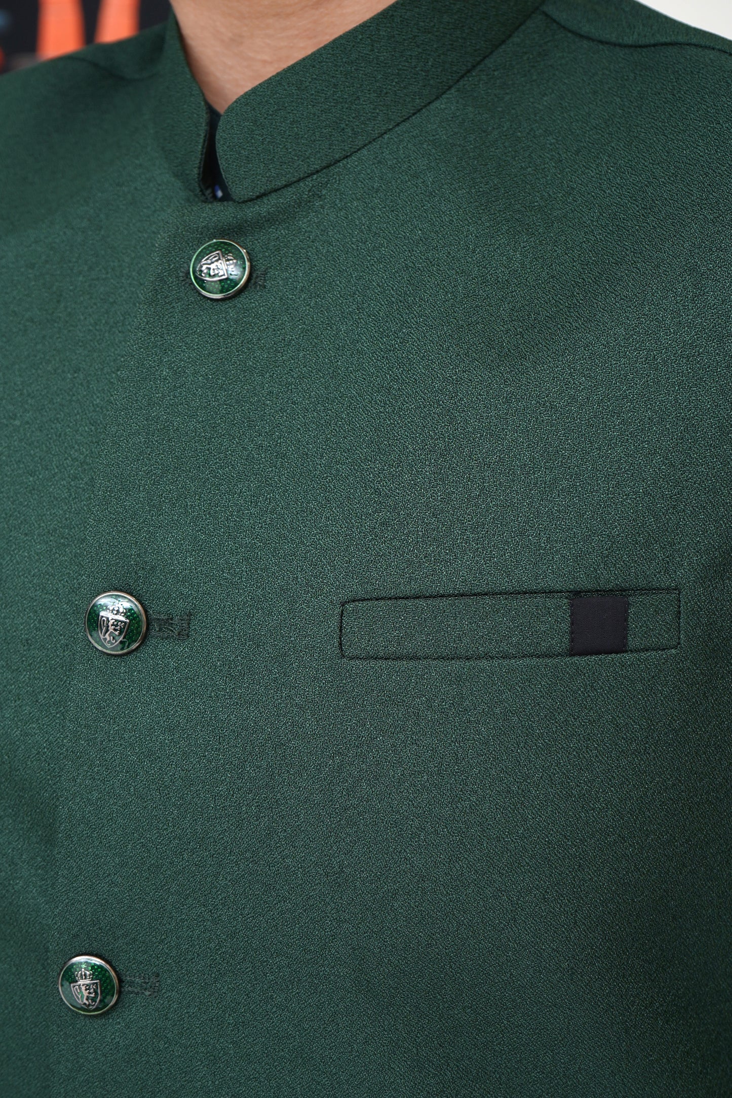 GREEN JAMAWAR KID'S WAIST COAT