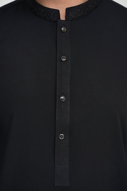 JET BLACK MEN'S WASH & WEAR KURTA