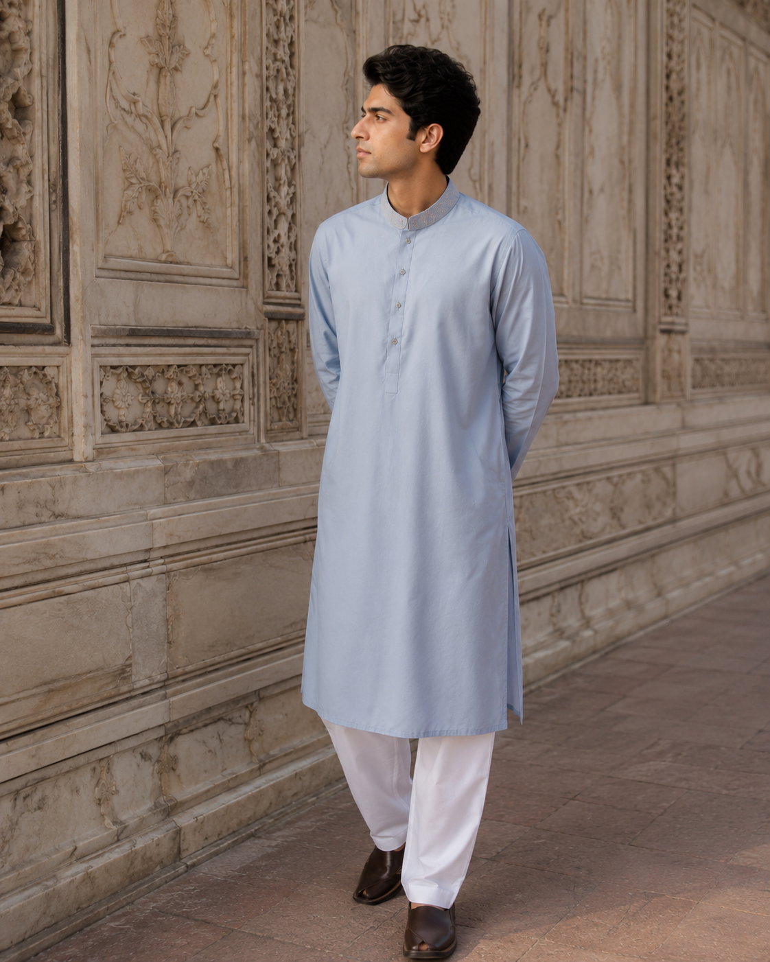 GRAUES HERREN WASCH- UND TRAGEKURTA