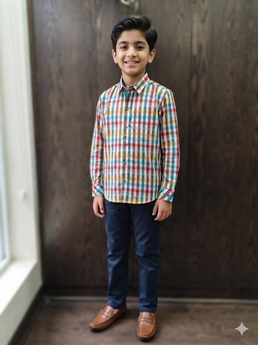 KID'S CHECK CASUAL SHIRT
