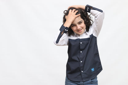 KID'S BLUE WHITE CASUAL SHIRT