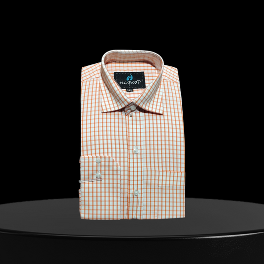 MEN'S REDISH CHECK DRESS SHIRT