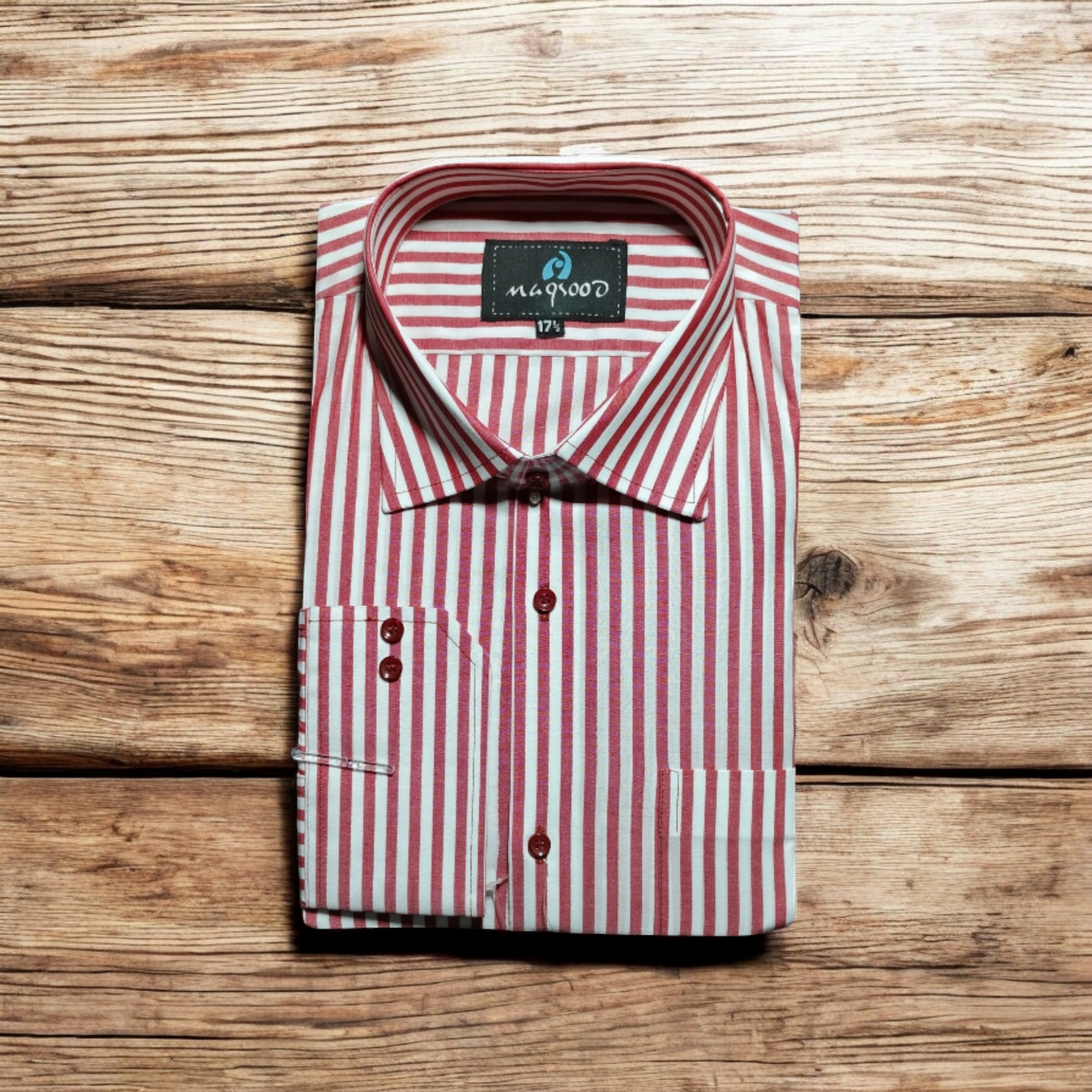 MEN'S MAROON WHITE LINING DRESS SHIRT