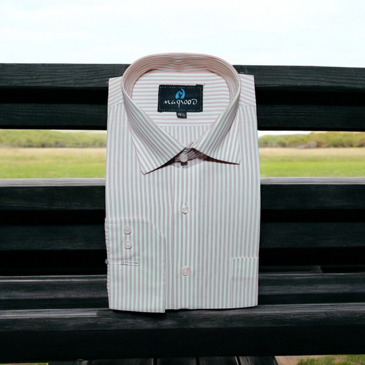 MEN'S PASTEL VIOLET AND WHITE LINING DRESS SHIRT