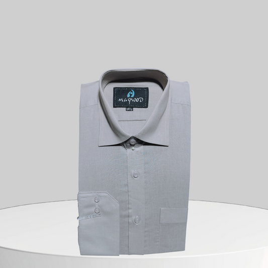 MEN'S GRAY PLANE DRESS SHIRT