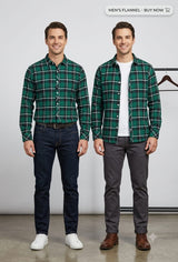 MEN'S FOREST GREEN CHECK CASUAL SHIRT