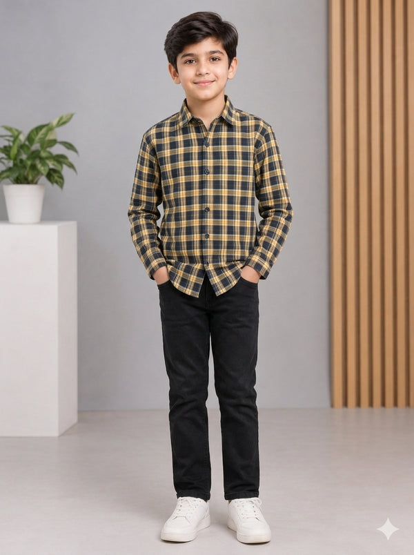 KID'S  CHECK CASUAL SHIRT