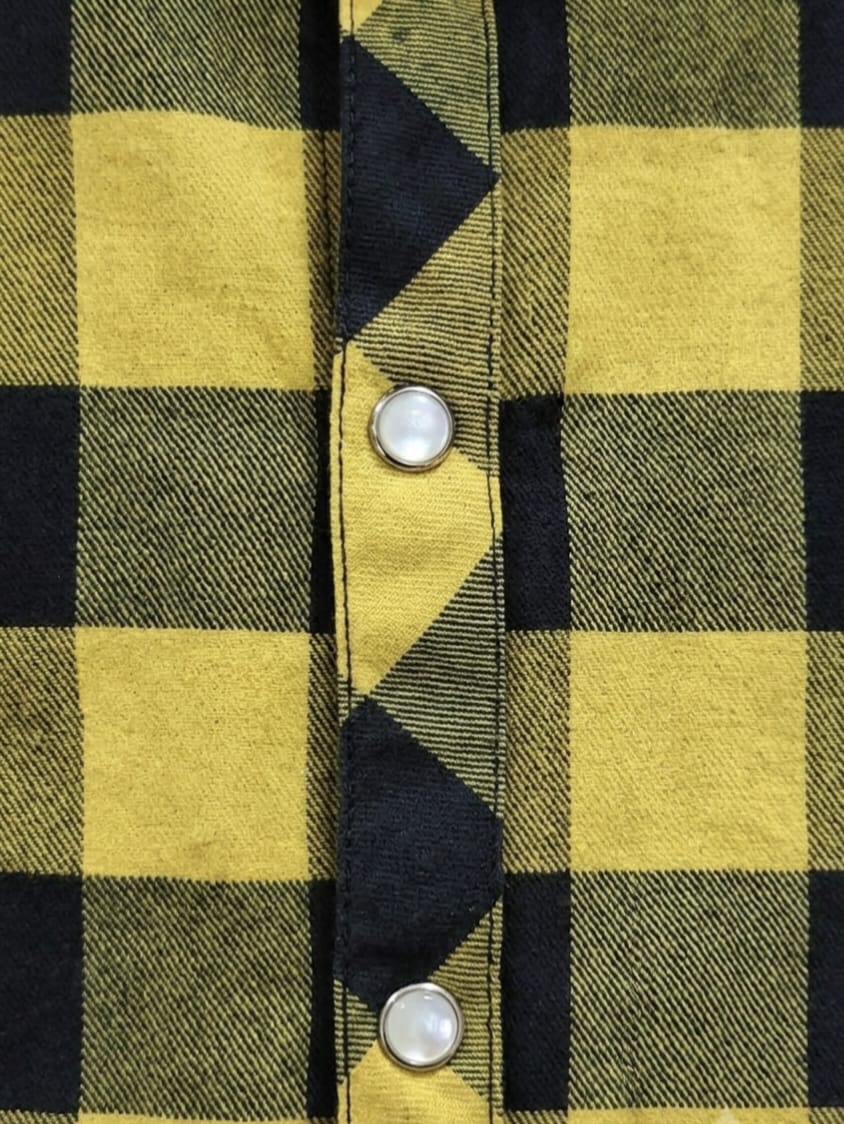 MEN'S MUSTARD YELLOW CHECK CASUAL SHIRT