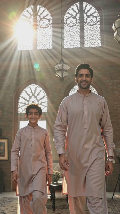 KID'S PEECH WASH'N WEAR KURTA SET