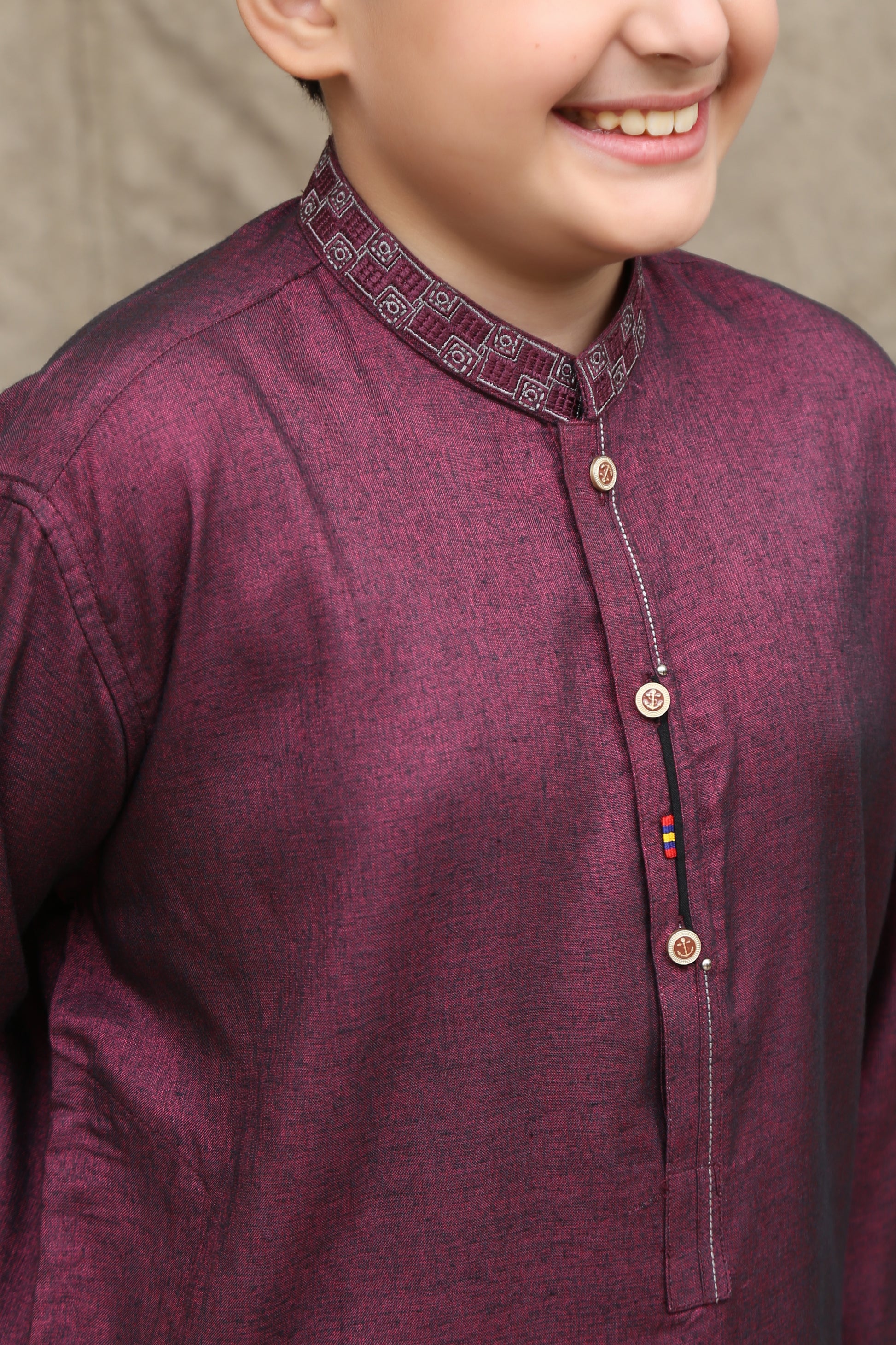 PURPLE  COTTON KURTA  KIDS WEAR - maqsood.pk