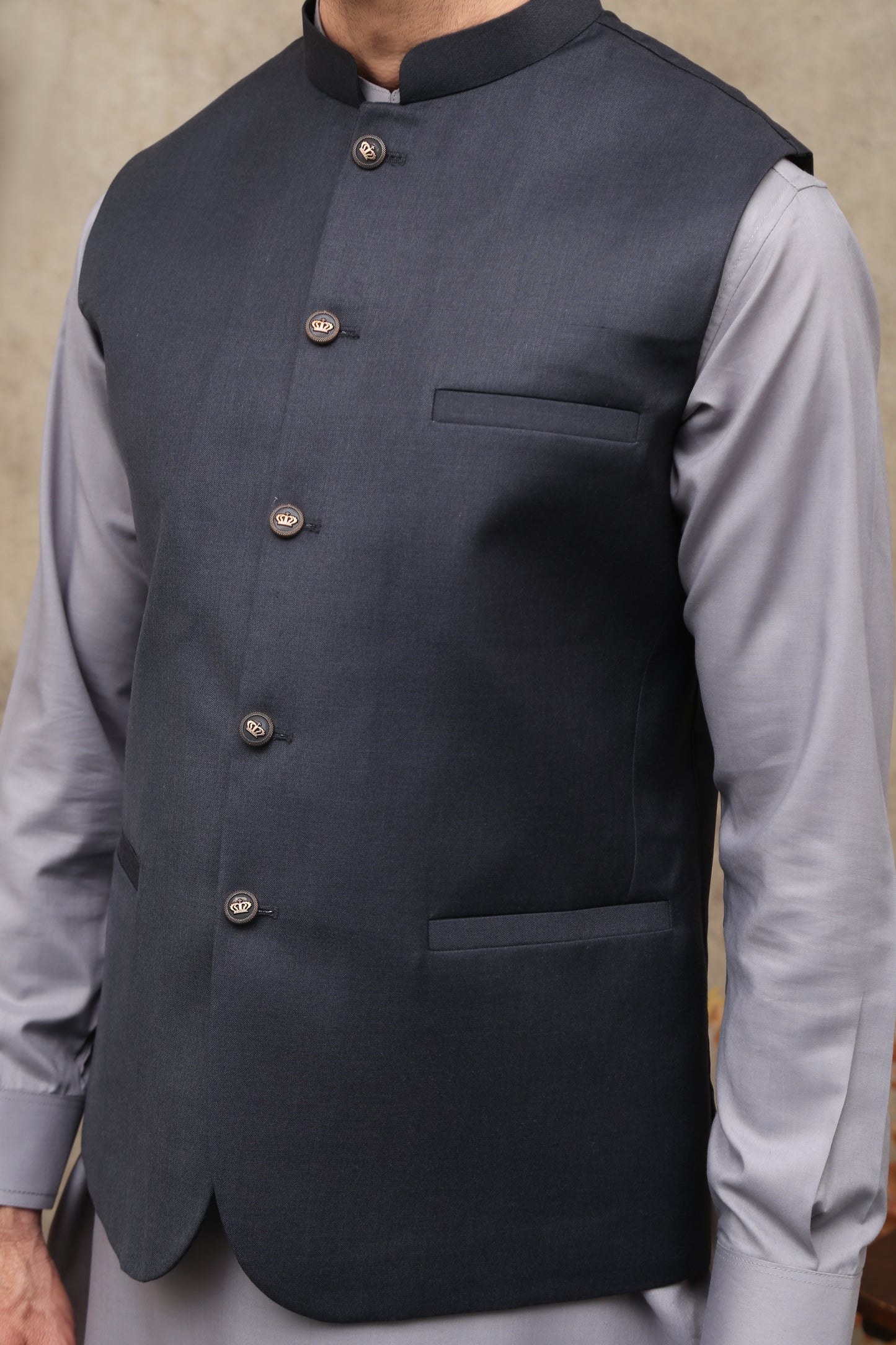 CHARCOAL GREY MEN'S WAIST COAT