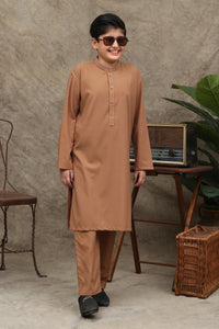 KAMELBRAUNER KINDER-KAMEEZ-SHALWAR (WASCH- & TRAGBAR)