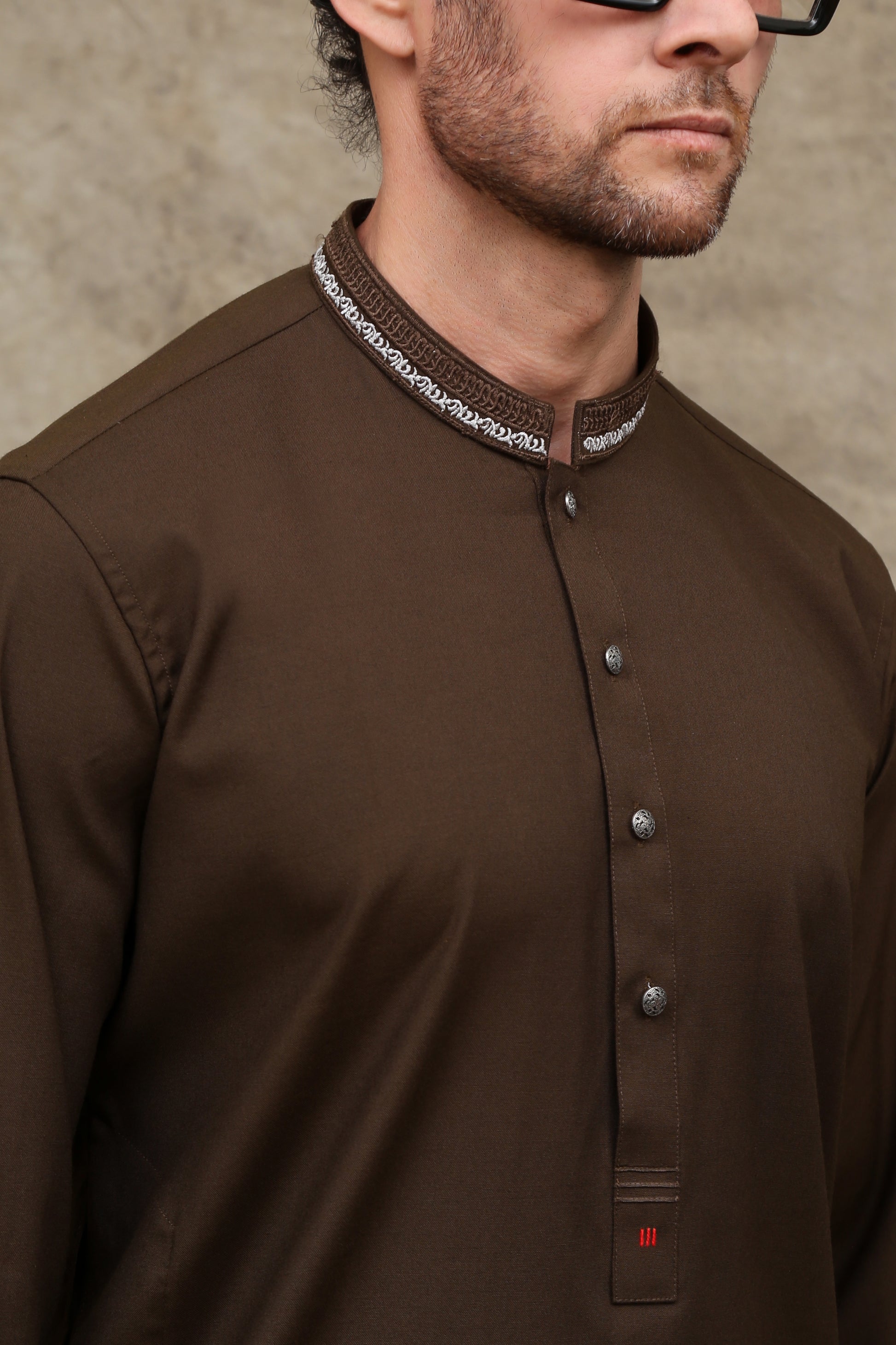 UMBER BROWN MEN'S COTTON KURTA | - maqsood.pk