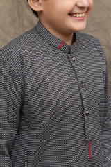 BLACK & WHITE COTTON KURTA  KIDS WEAR - maqsood.pk